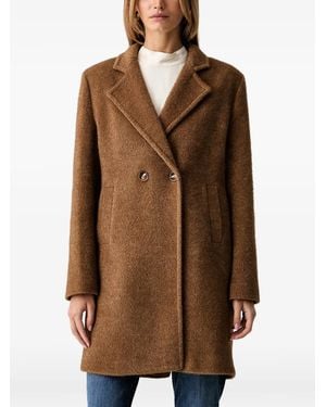 Fracomina Manteau Texturé À Boutonnière Croisée - Brown