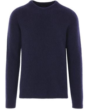 Roberto Collina Round-Neck Long-Sleeve Jumper - Blue