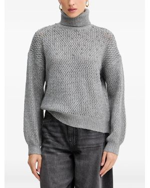 Fracomina Embellished Roll-Neck Jumper - Grey