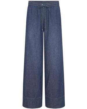 Seductive Drawstring Palazzo Pants - Blue