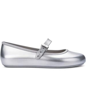 Melissa Soft Buckle-Strap Ballerinas - White
