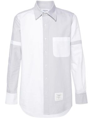 Thom Browne Camicia Bicolore - Bianco