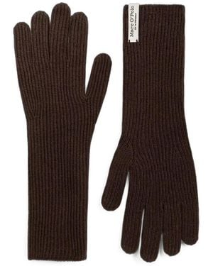 Marc O' Polo Handschuhe Aus Geripptem Strick - Braun
