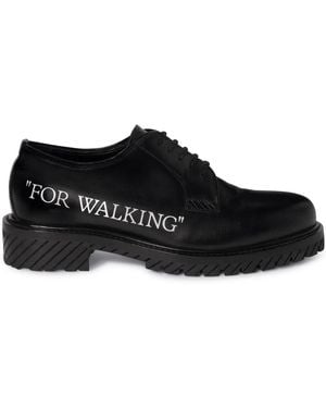 Off-White c/o Virgil Abloh Leather Polished Lace-Up Shoes - Black