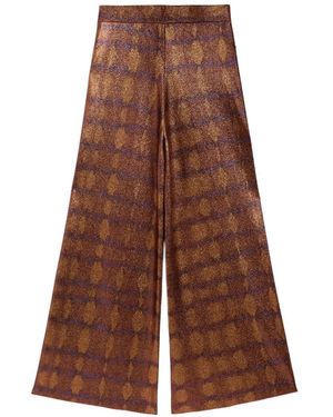 Momoní Printed Lurex Anselmo Trousers - Brown