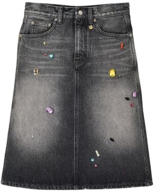 Marc Jacobs Denim midi falda - Gris