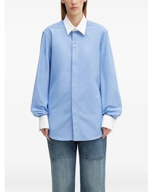 Wales Bonner Camisa Portrait De Manga Larga - Azul