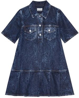 Ganni Denim Mini Dress - Blue