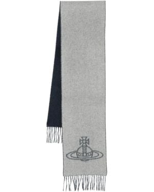 Vivienne Westwood Sciarpa Con Decorazione Orb - Grigio