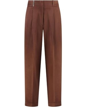 Peserico Pleated Trousers - Brown