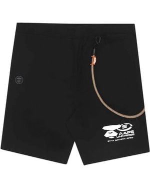 Aape By A Bathing Ape Moonface Detachable-String Shorts - Natural