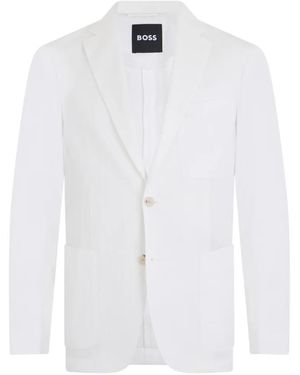 BOSS Single Breasted Blazer - White