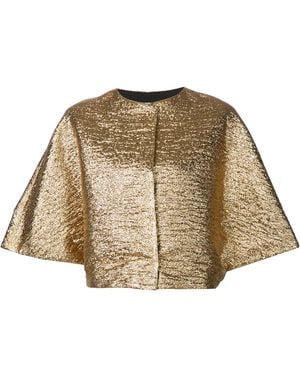 Lanvin Wide Sleeve Metallic Top - Natural