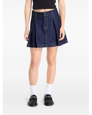 Calvin Klein A-Line Denim Mini Skirt - Blue