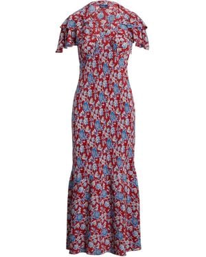 Polo Ralph Lauren Floral-Print Silk Midi Dress - Purple