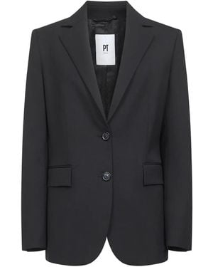 PT Torino Notched-Lapel Single-Breasted Blazer - Black