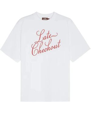 Late Checkout Script-Logo T-Shirt - White