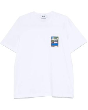 MSGM T-Shirt Mit Patch-Detail - Weiß