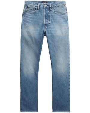 Polo Ralph Lauren Logo-Tag High-Rise Cropped Jeans - Blue