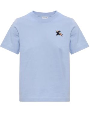 Burberry Ekd-Embroidered T-Shirt - Blue