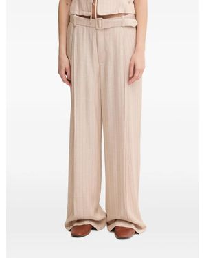 Mos Mosh Pinstripe Trousers - Natural