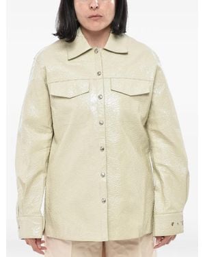 Off-White c/o Virgil Abloh Crinkled-Leather Shirt - Natural