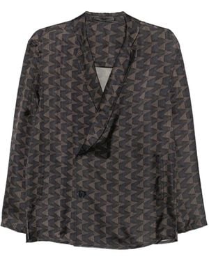Giorgio Armani Geometric-Patterned Blazer - Grey