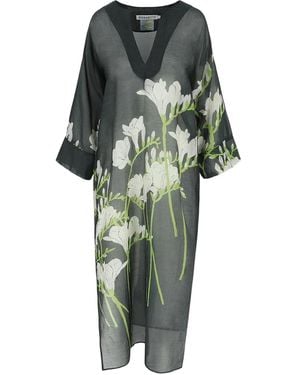 BERNADETTE Kaftankleid mit Blumen-Print - Grün