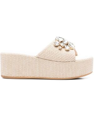 Casadei ビジュートリム サンダル - ホワイト