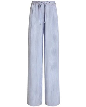 Dolce & Gabbana Striped Poplin Pants - Blue