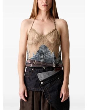 ANDERSSON BELL Lace-Panelled Trompe-L'Oeil Top - Black