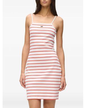 KARL LAGERFELD Ikon Striped Jersey Dress - Pink