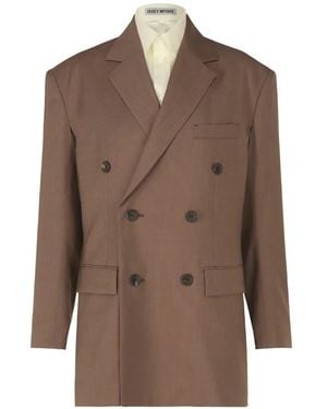 Issey Miyake Palindrome Double-Breasted Cutout Jacket - Brown