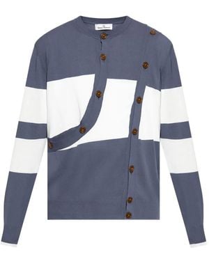 Vivienne Westwood カラーブロック カーディガン - ブルー