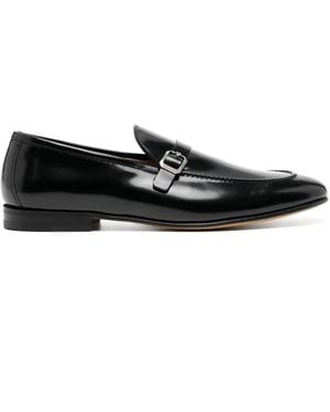 Moreschi Almond-Toe Leather Loafers - Black