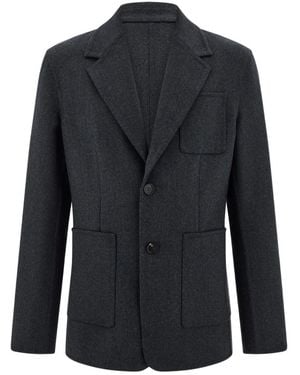 Ferragamo Applied Pockets Single-Breasted Blazer - Blue