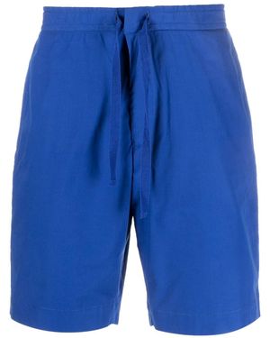 Officine Generale Joaquim Drawstring-Waist Cotton Shorts - Blue