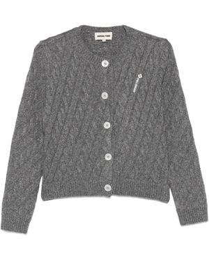 ShuShu/Tong Cable-Knit Button-Up Cardigan - Grey