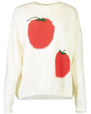 STAUD Pull Col Rond Torsades Ami De Coeur - Blanc
