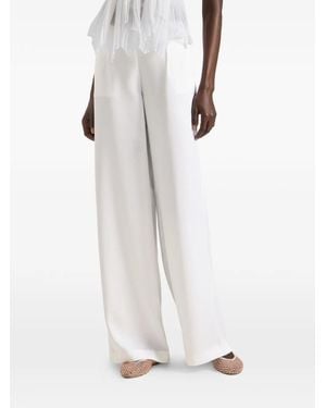 Genny Flap-Pocket Trousers - White