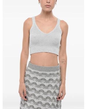 COLOUR MARKET® Lurex Cropped Top - Grey