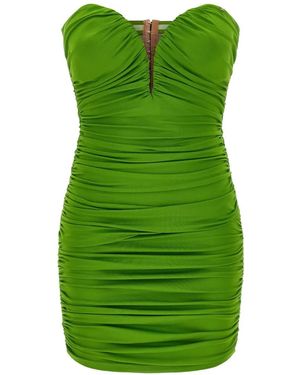 Elisabetta Franchi Heart-Shaped Neckline Dress - Green