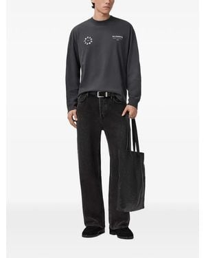 AllSaints Kindred Logo-Print Long-Sleeve T-Shirt - Black
