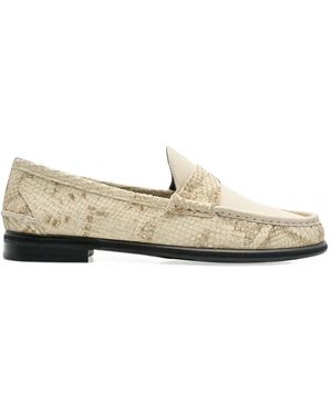Lottusse Mocasines Lara Con Efecto De Piel De Serpiente - Blanco