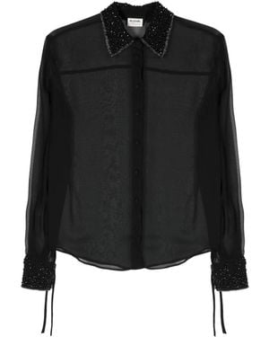 Blugirl Blumarine Beaded Chiffon Blouse - Black
