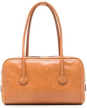 Marge Sherwood Logo-Debossed Leather Tote Bag - Orange