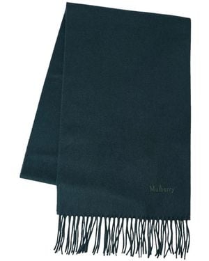 Mulberry Fringed Cashmere Scarf - Green