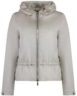 Moorer Burano Hooded Drawstring-Waist Jacket - Grey