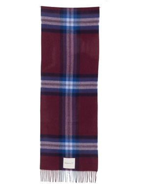 GANT Tartan-Check Wool Scarf - Purple