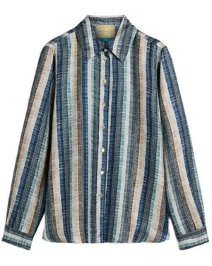 Momoní Collared Printed Shirt - Blue